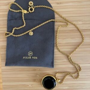 Julie Vos Gold and Black Reversible Pendant Necklace